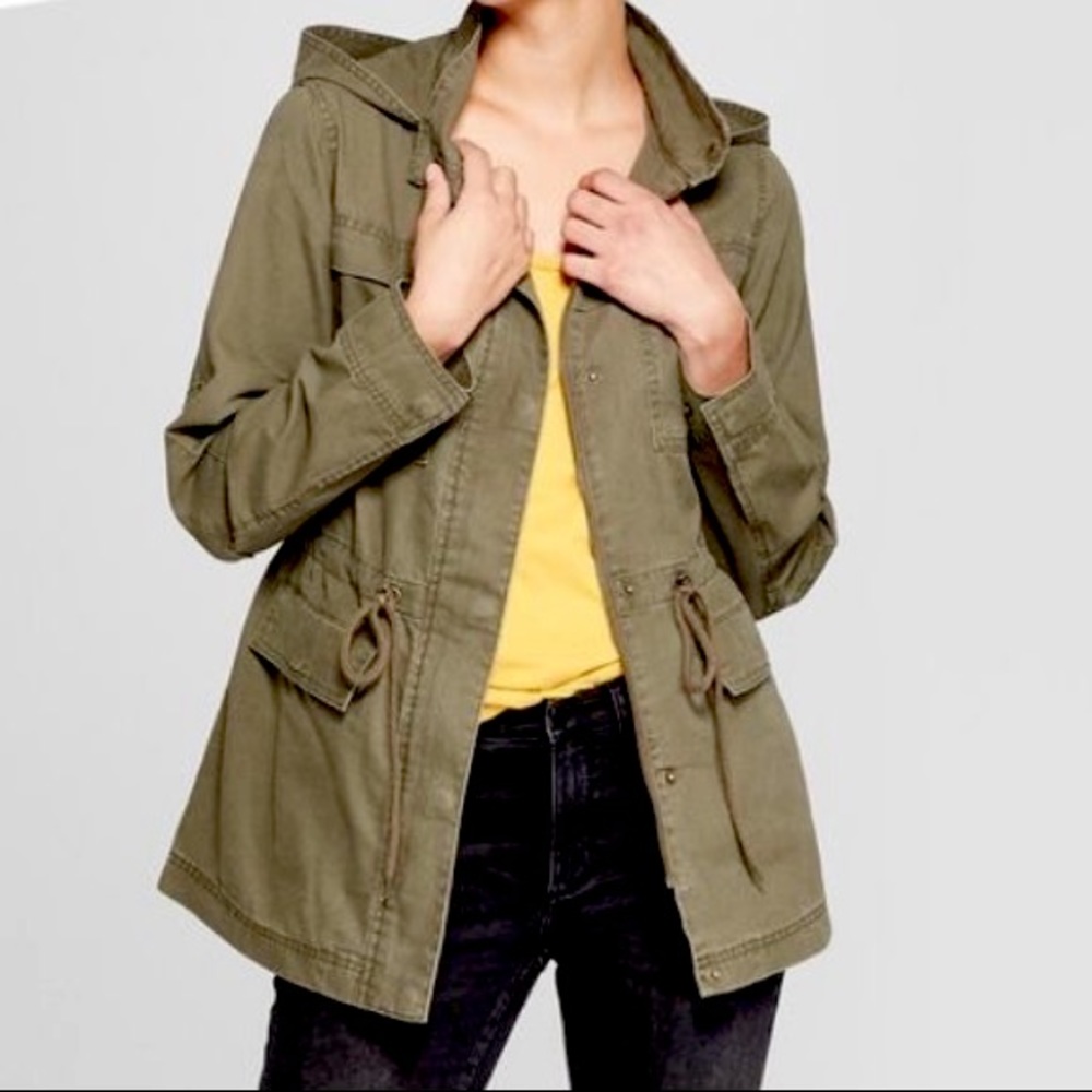 Universal Thread Target Utility Anorak Hooded Jacket Olive Green Women’s Size M